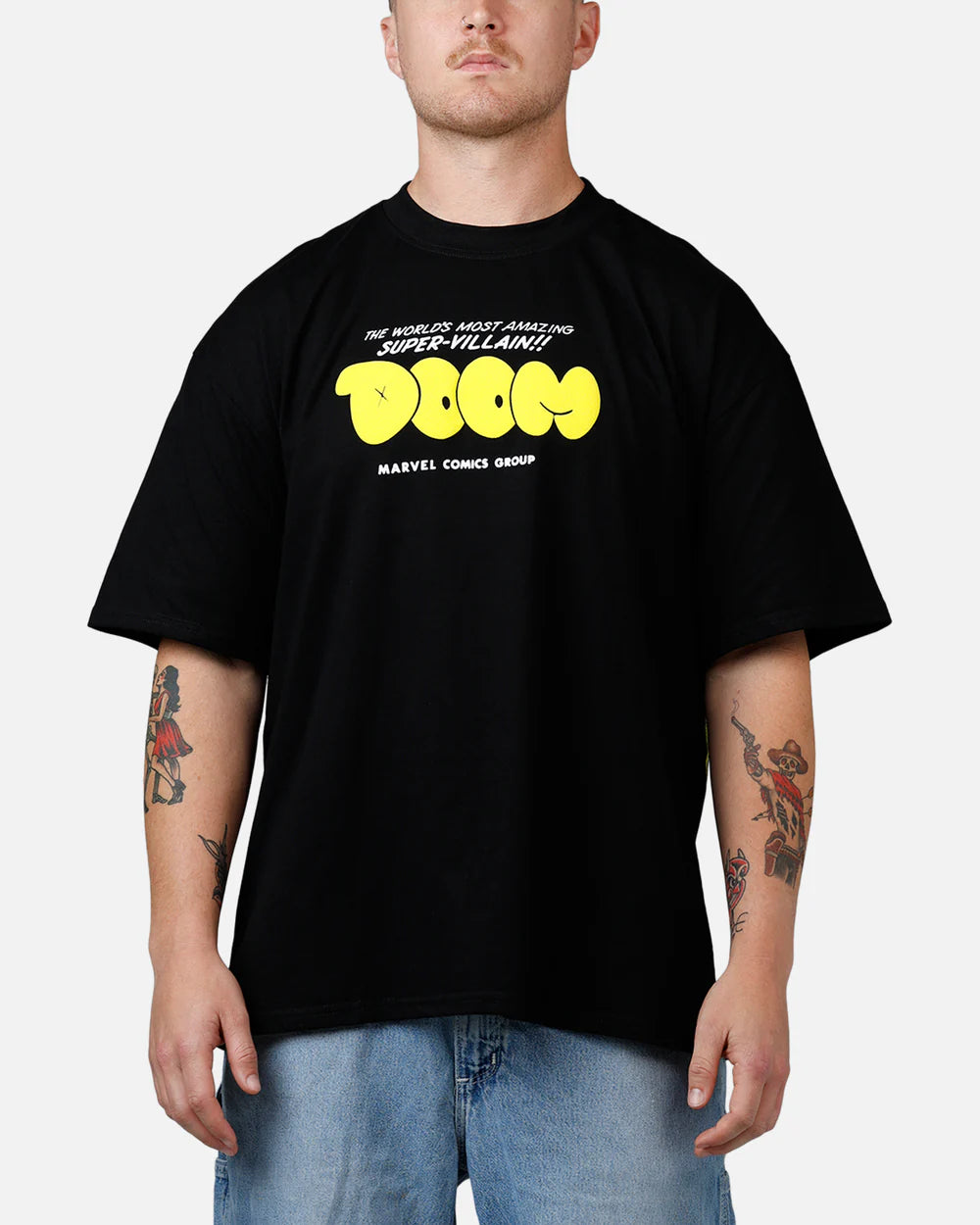 Space City Vintage Oversized Marvel Doom Graphic T-Shirt